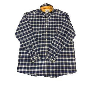 Cinch XL Plaid Button Down Shirt Blue Navy Long Sleeve Western Cotton
